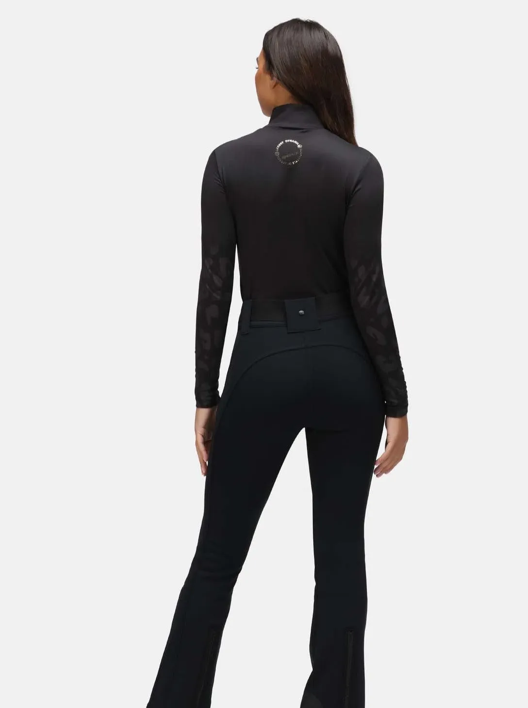 Sportalm Ski Base Layer in Black with Black Leopard Print 9823007761