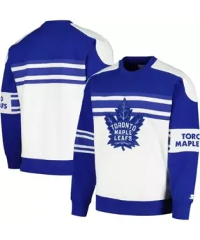 Starter Men's NHL Toronto Maple Leafs Defense Fleece Crewneck Pullover Sweatshirt