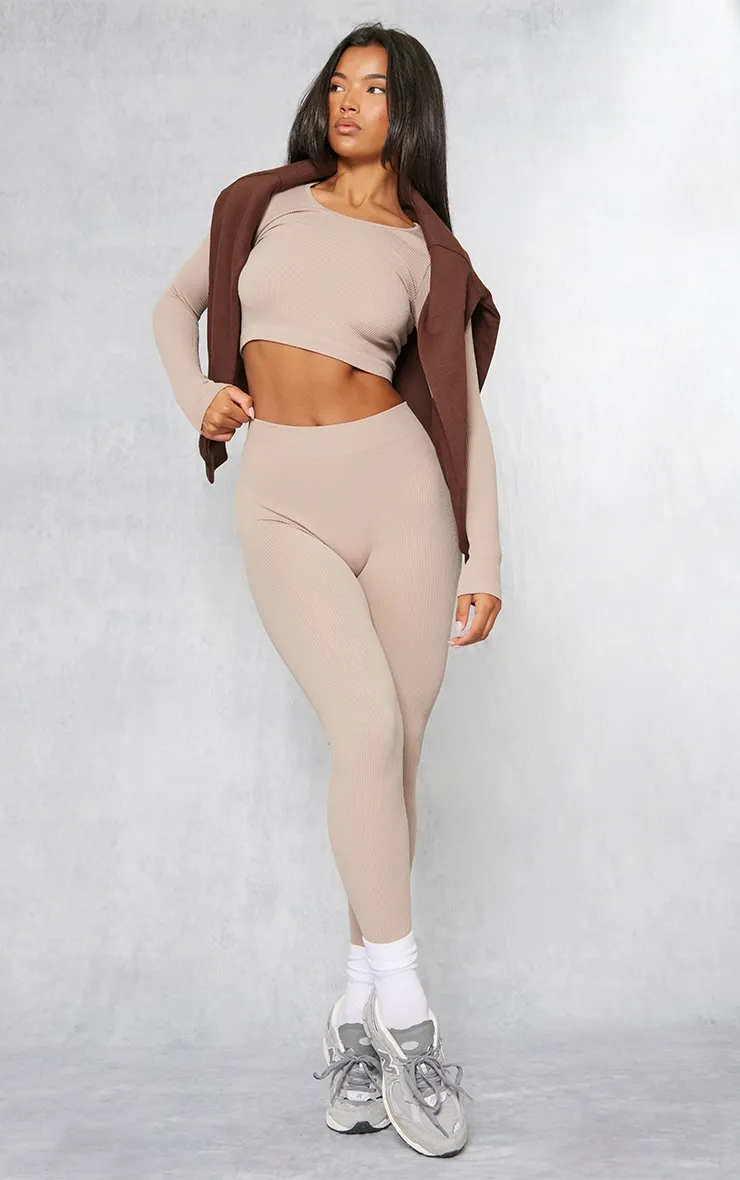 Stone Structured Contour Rib Leggings