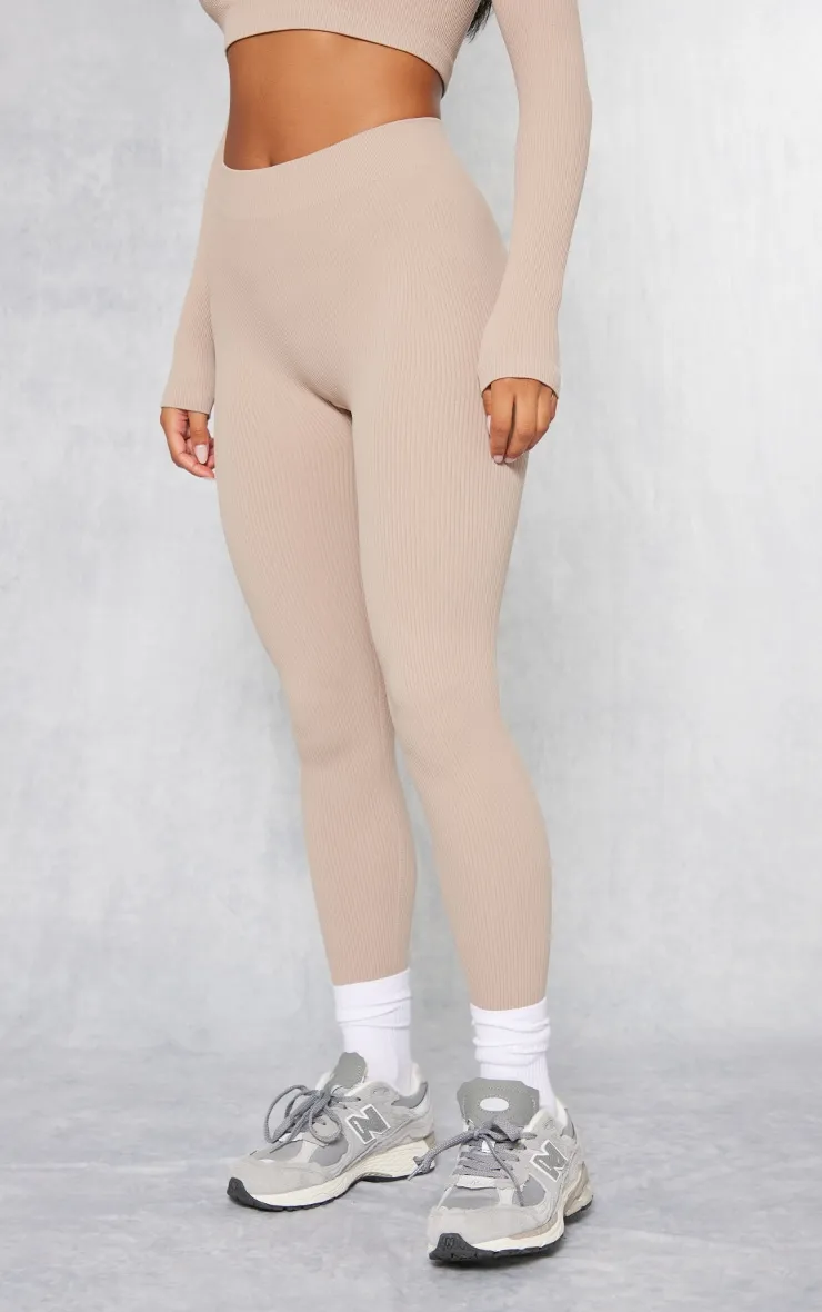 Stone Structured Contour Rib Leggings