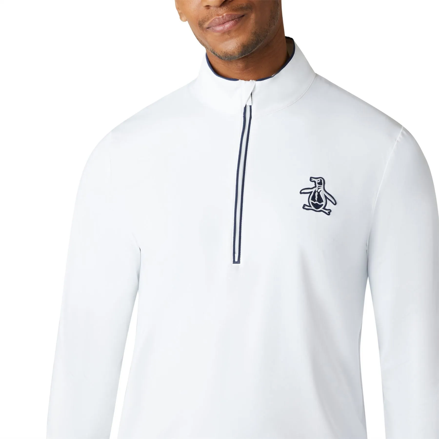 Technical Earl Quarter Zip Mid Layer Bright White - SS24