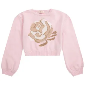 Teen Pink Cropped Sweater