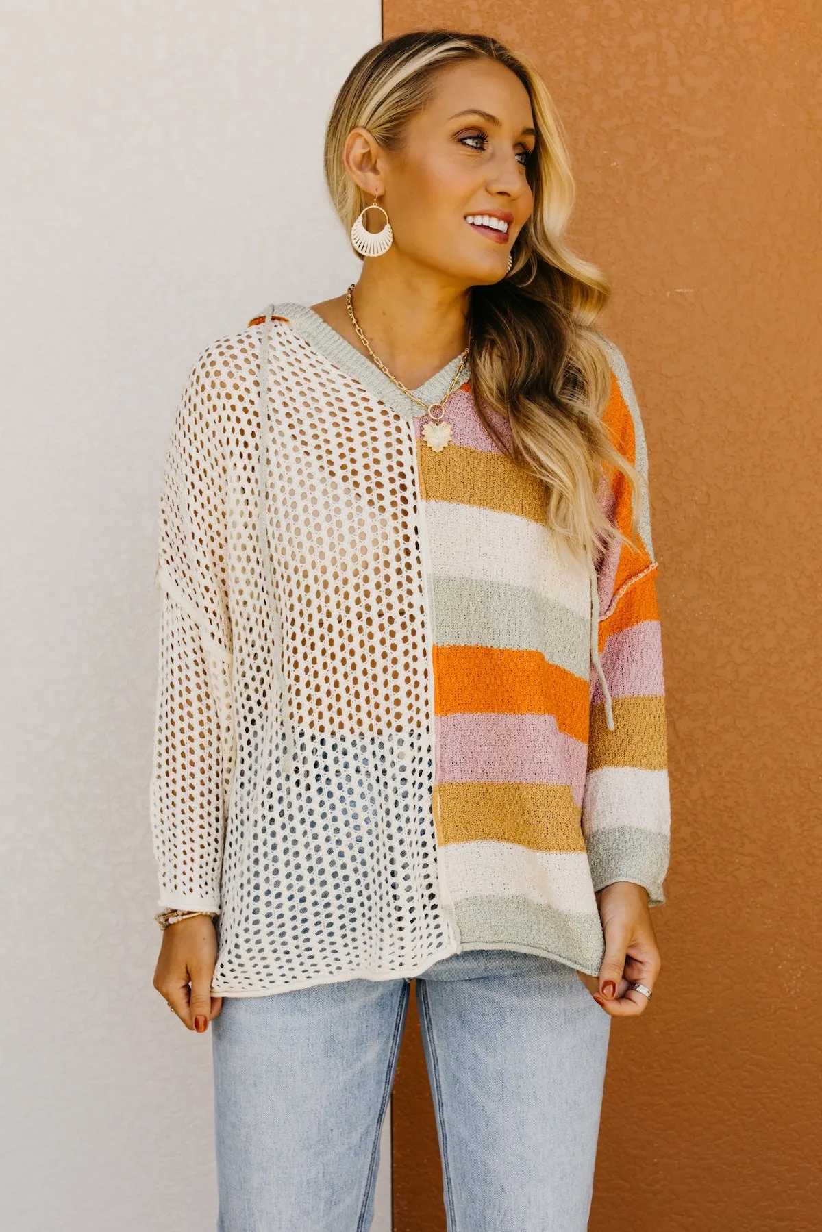 The Maleah Block Hooded Sweater