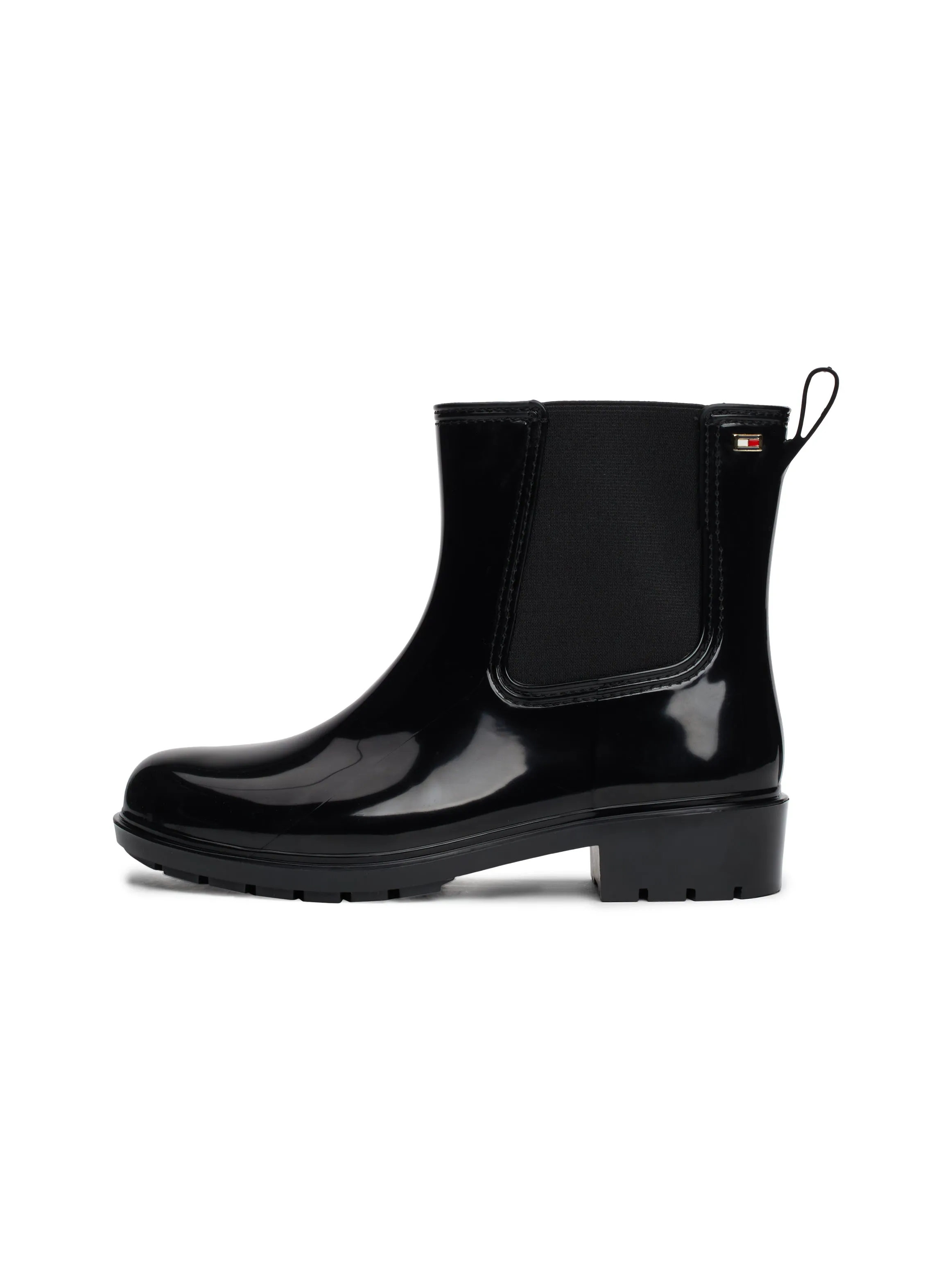 Tommy Hilfiger Patent Cleat Rain Boots - Black