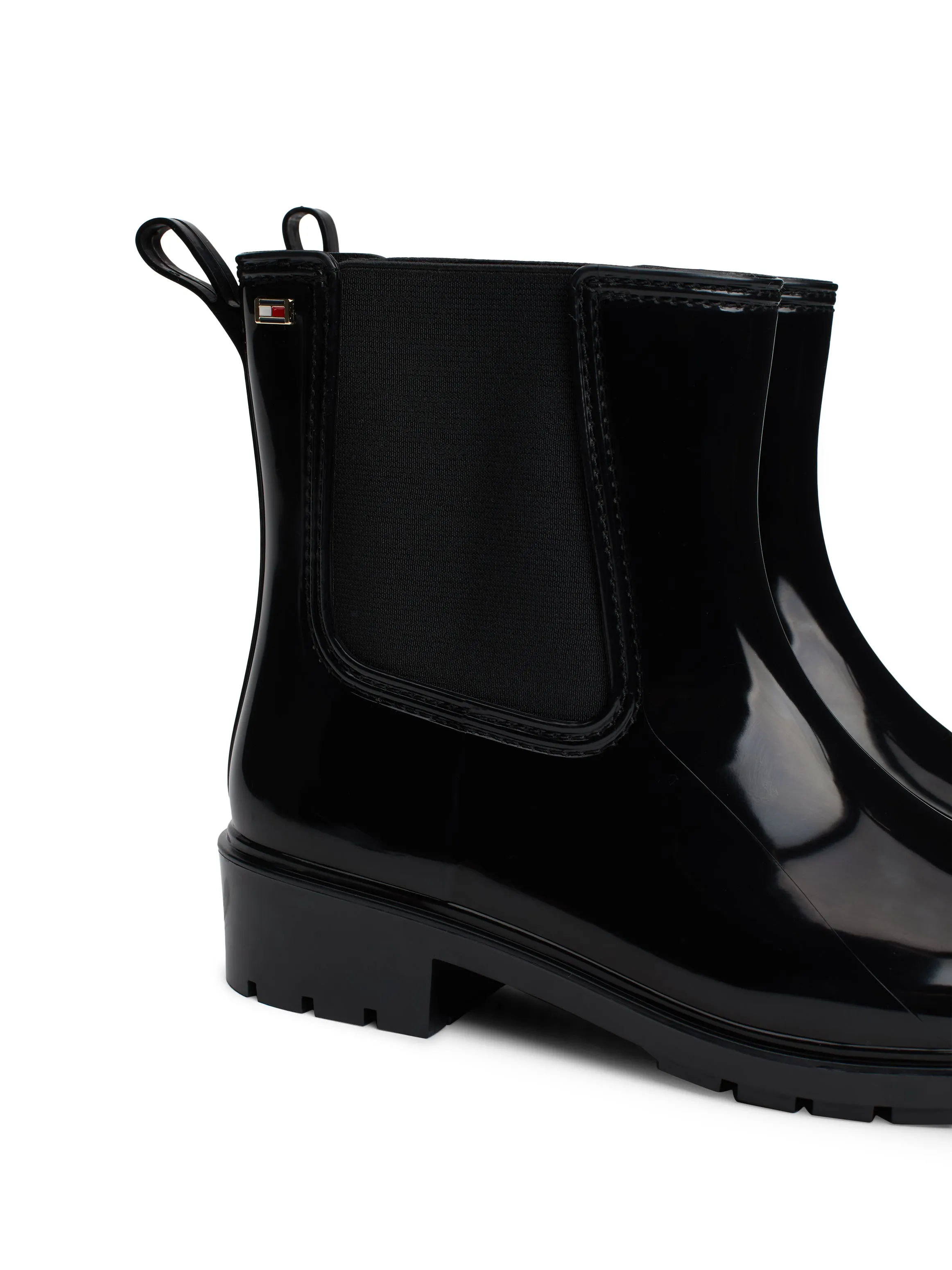 Tommy Hilfiger Patent Cleat Rain Boots - Black