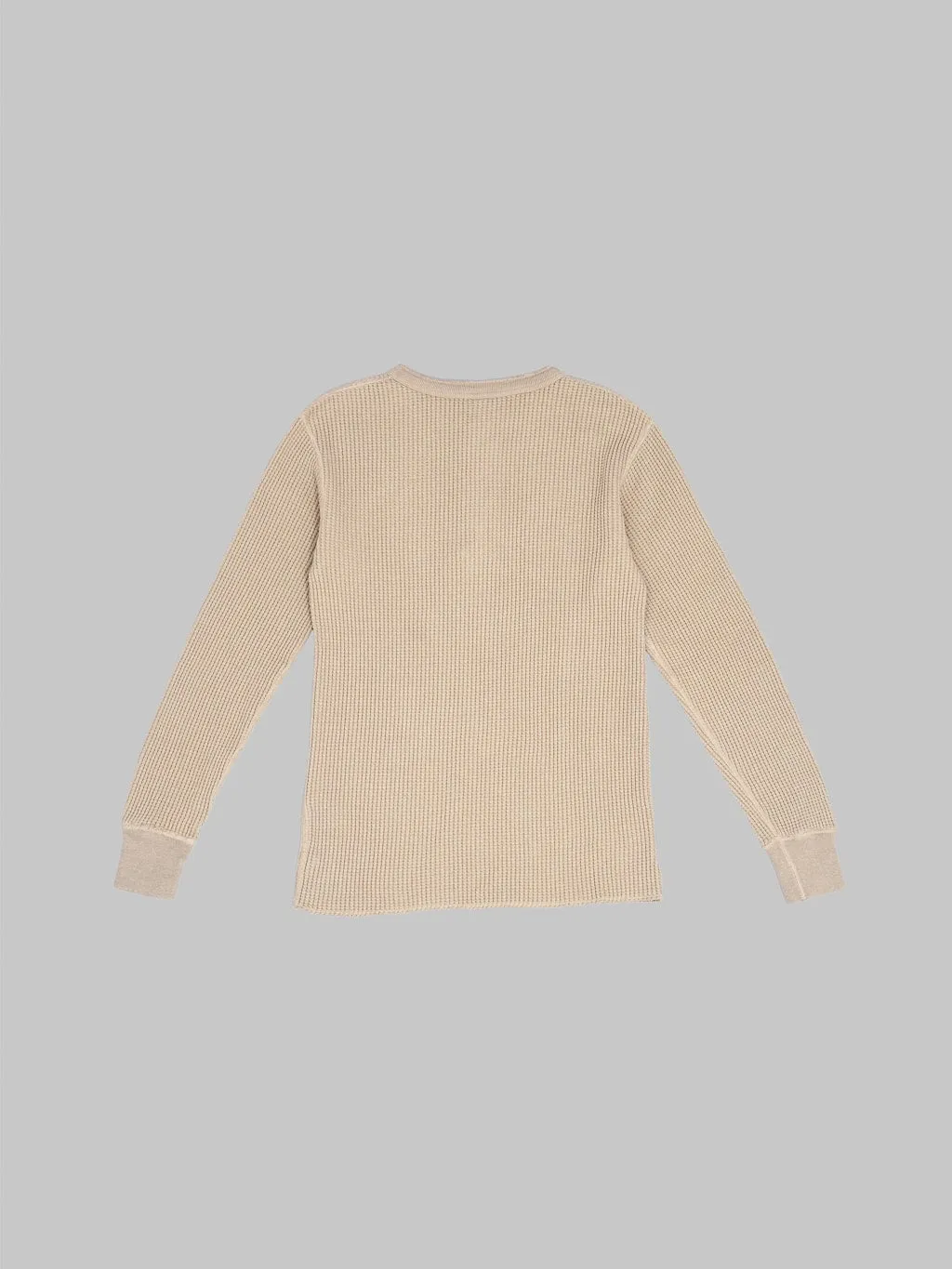 UES Thermal Big Waffle Henley T-Shirt Beige