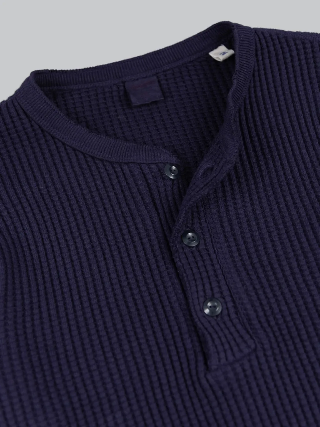 UES Thermal Big Waffle Henley T-Shirt Navy