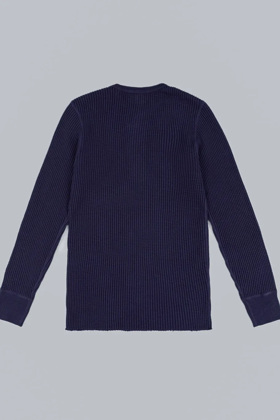 UES Thermal Big Waffle Henley T-Shirt Navy