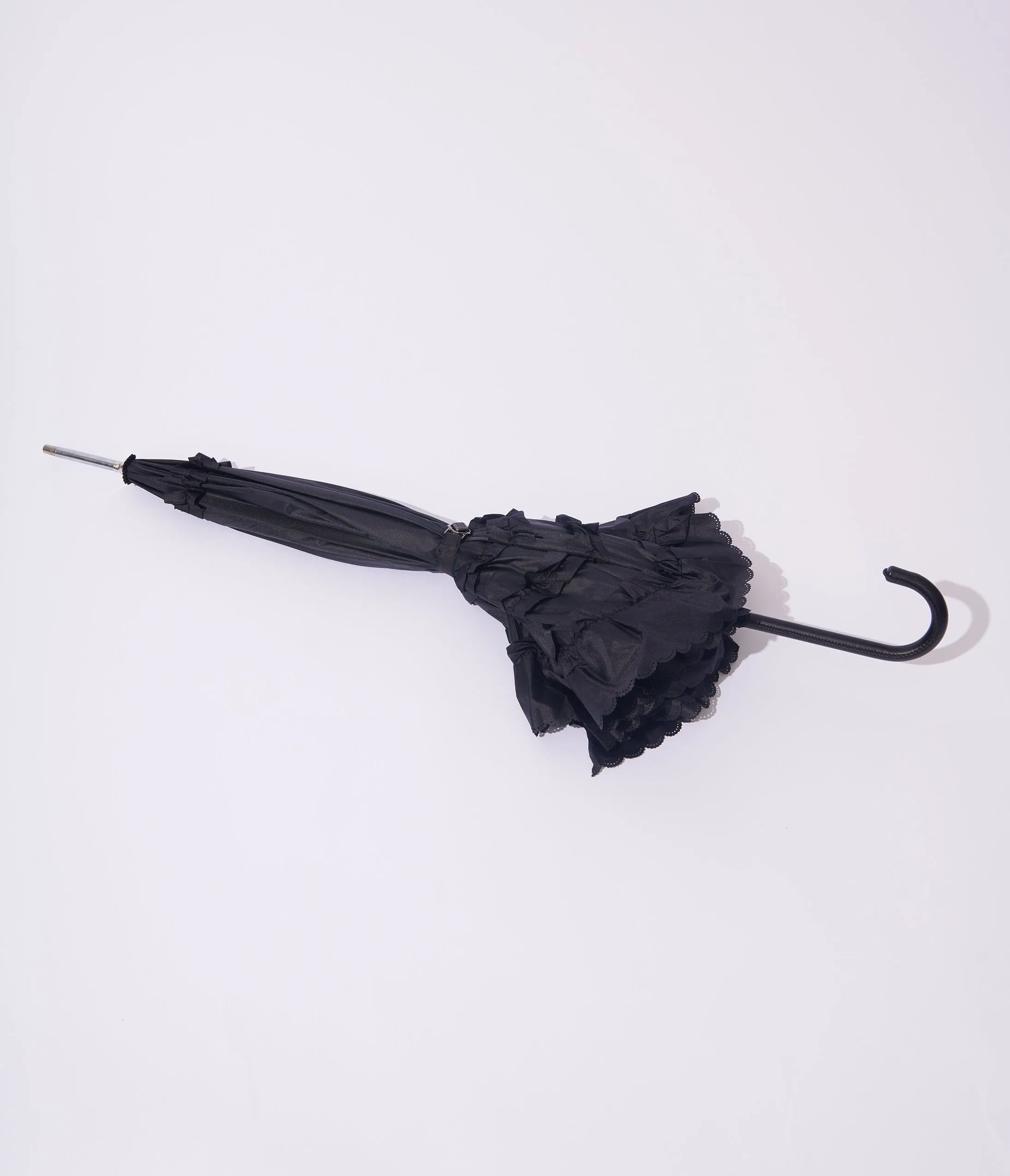 Unique Vintage Black Frill Victorian Umbrella