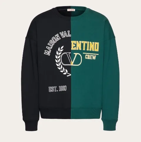 VALENTINO  |Crew Neck Street Style Long Sleeves Cotton Logo Luxury