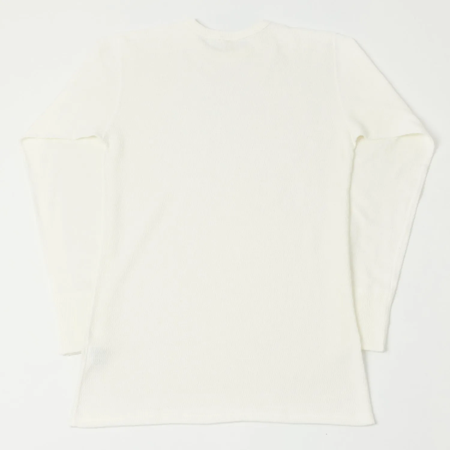 Warehouse 5903 LS Waffle Knit Crew Neck Tee - Off White