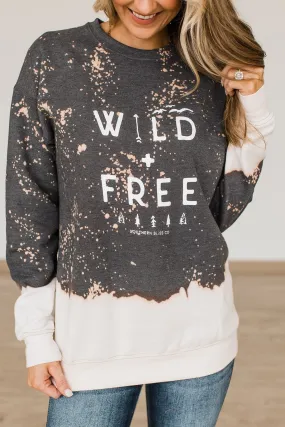 Wild + Free Crew Neck Pullover- Charcoal