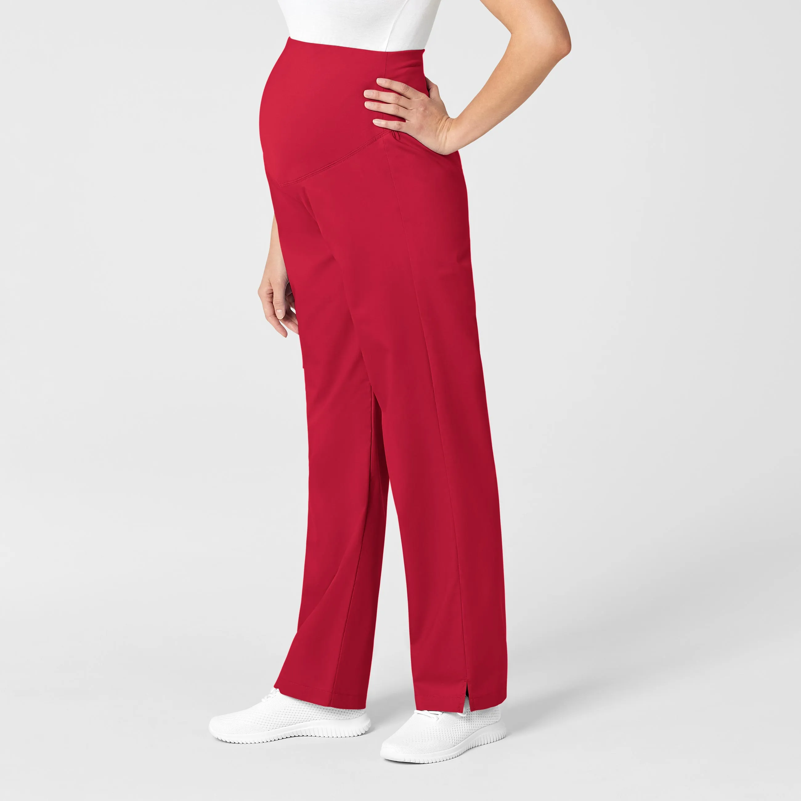 WonderWORK Maternity Cargo Scrub Pant - Red