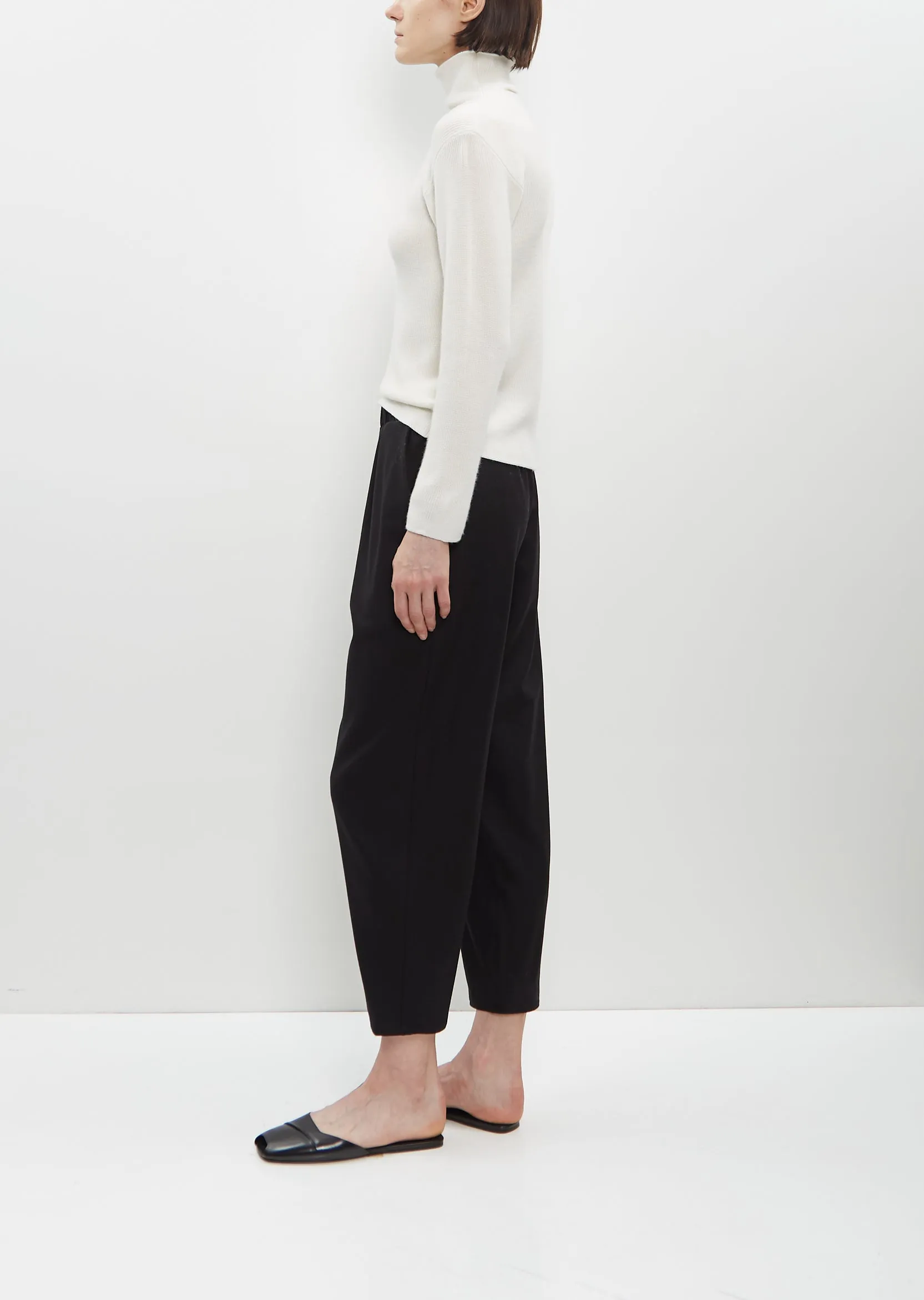 Wool Carrot Pants — Black