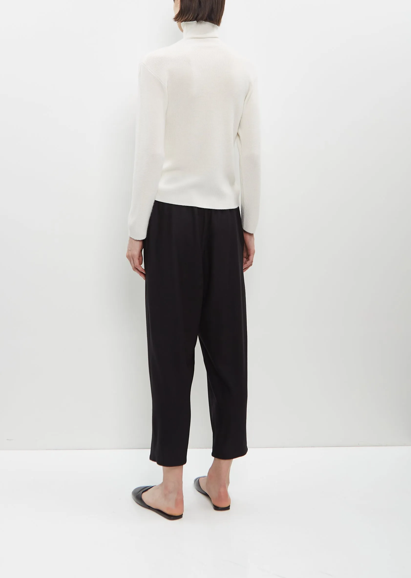 Wool Carrot Pants — Black