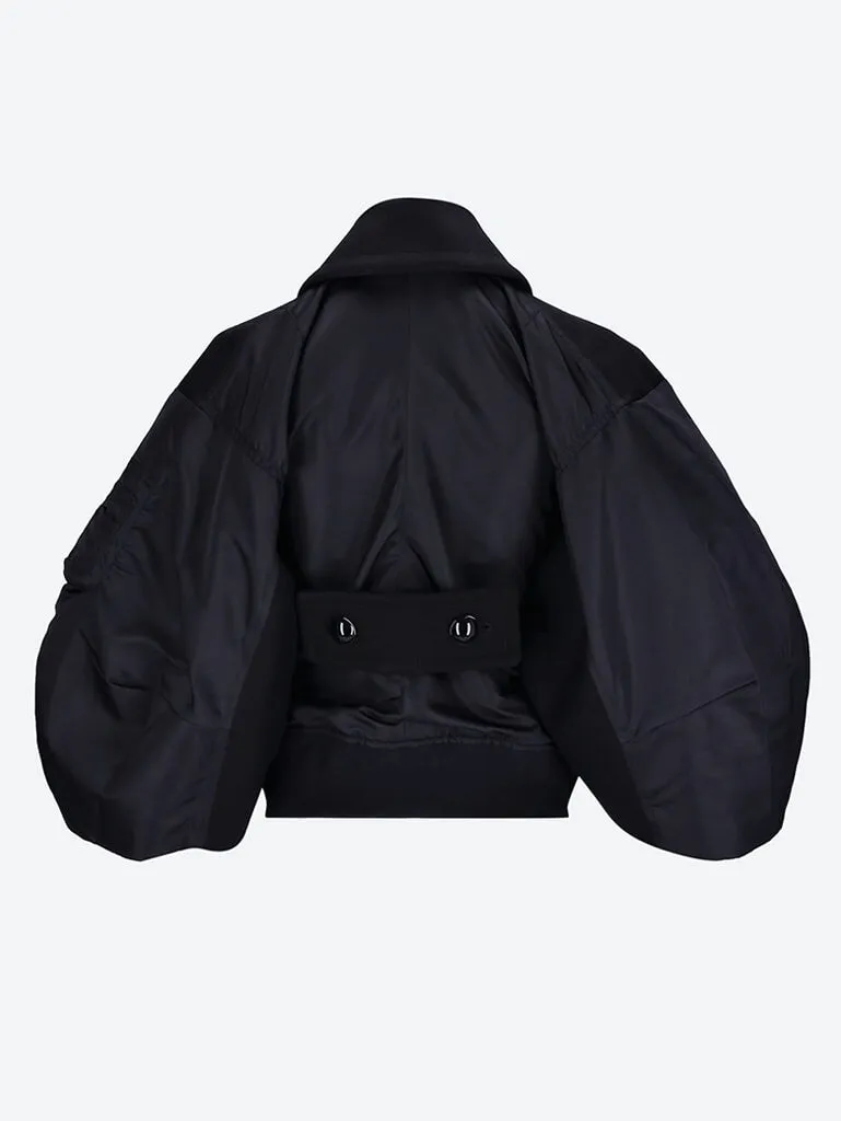 Wool melton nylon twill jacket