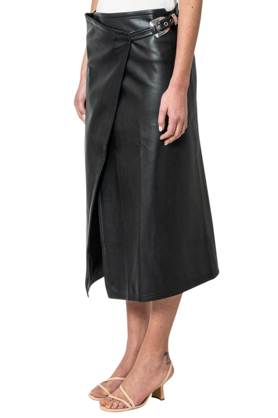 Wrap-over long skirt