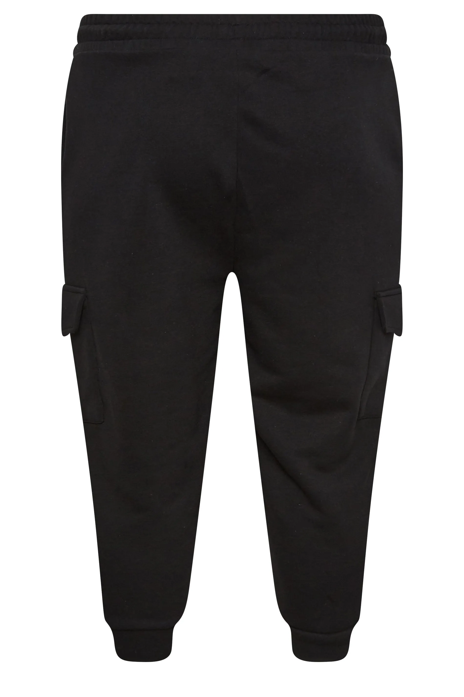 YOURS Curve Black Cargo Pocket Cropped Joggers