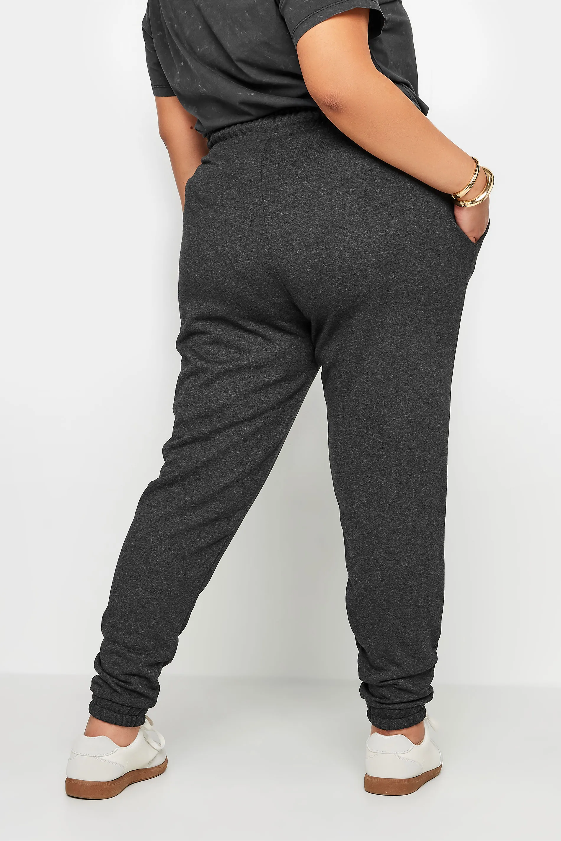 YOURS Curve Charcoal Grey Elasticated Joggers