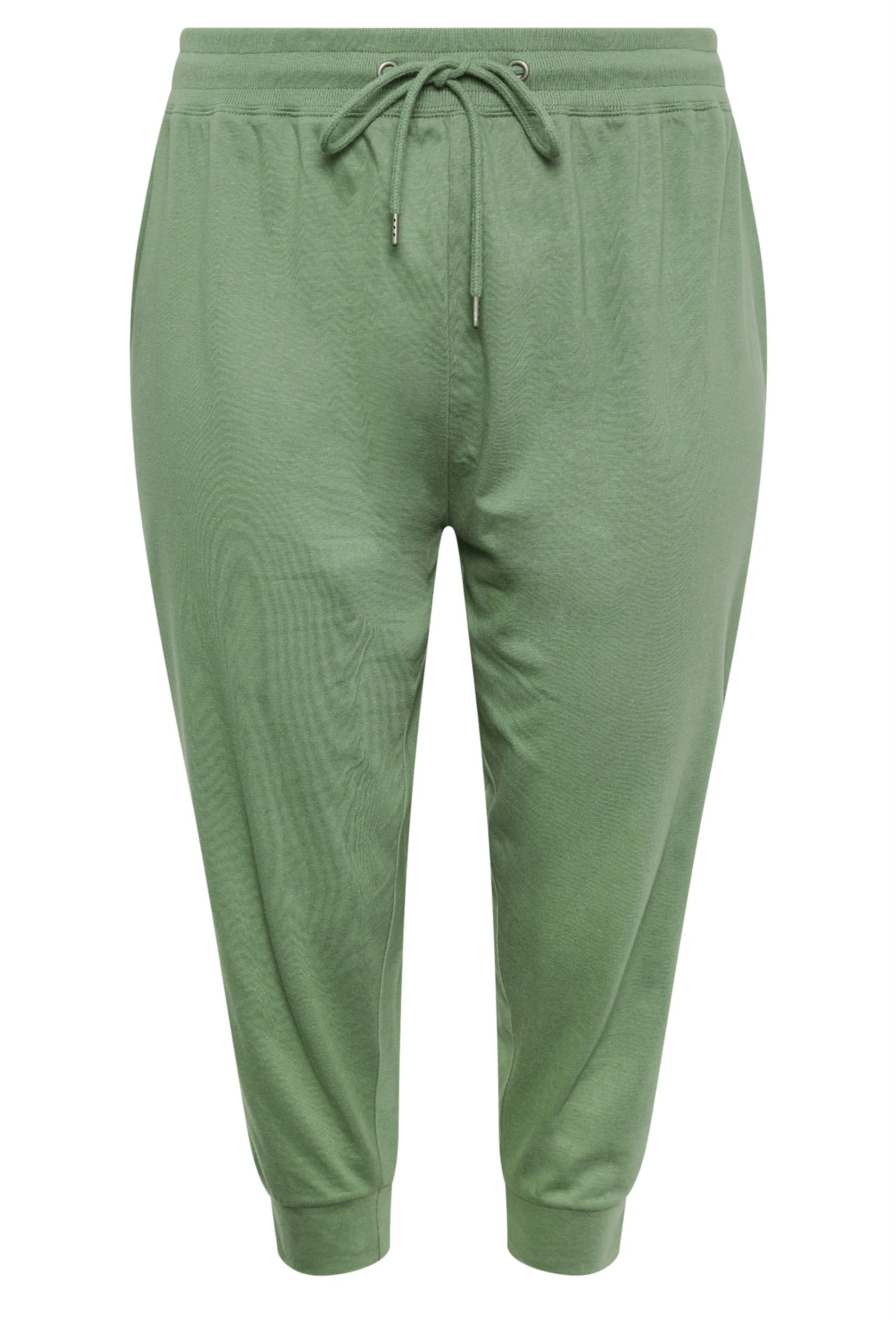 YOURS Curve Khaki Green Cropped Joggers