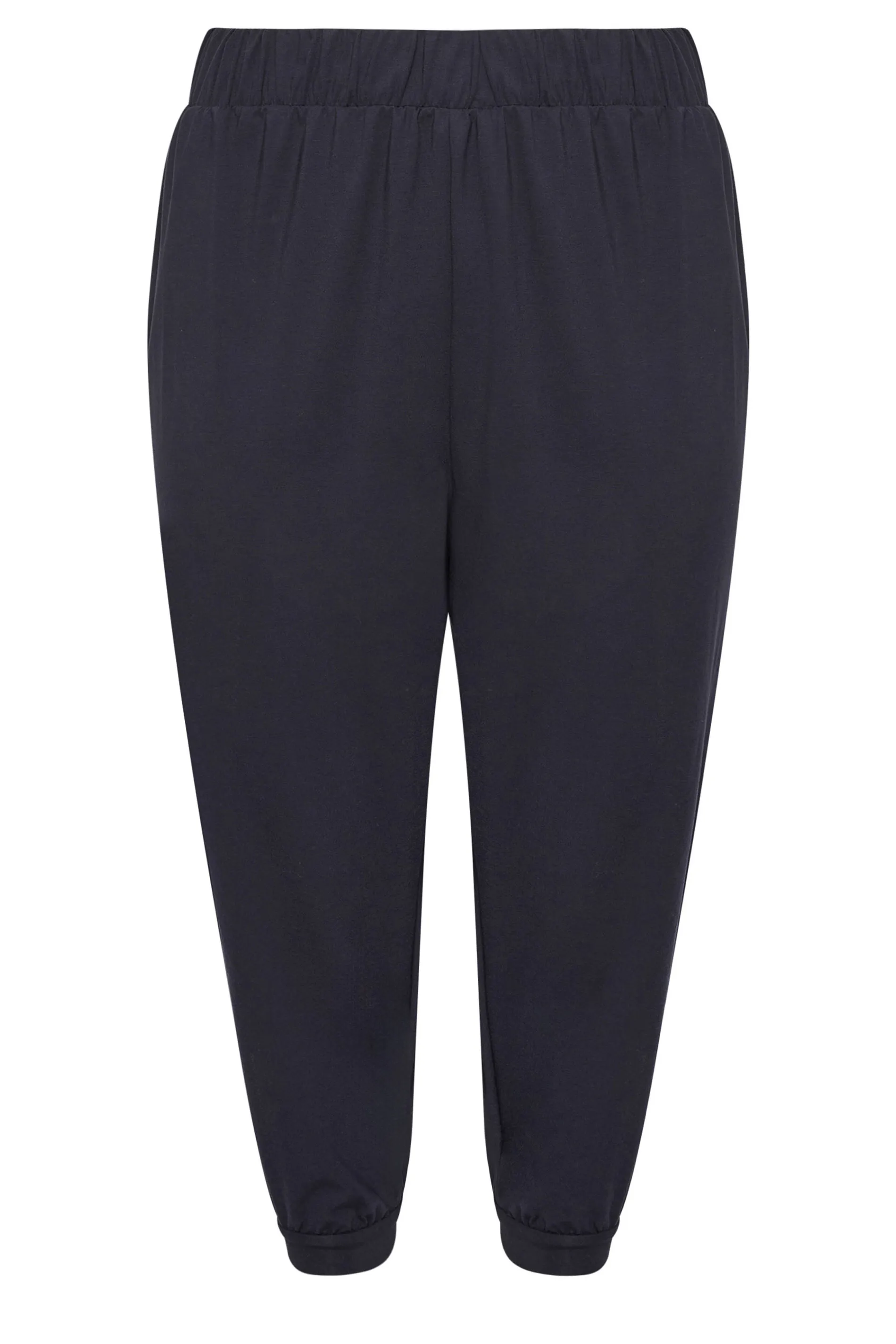 YOURS Curve Navy Blue Cropped Harem Joggers