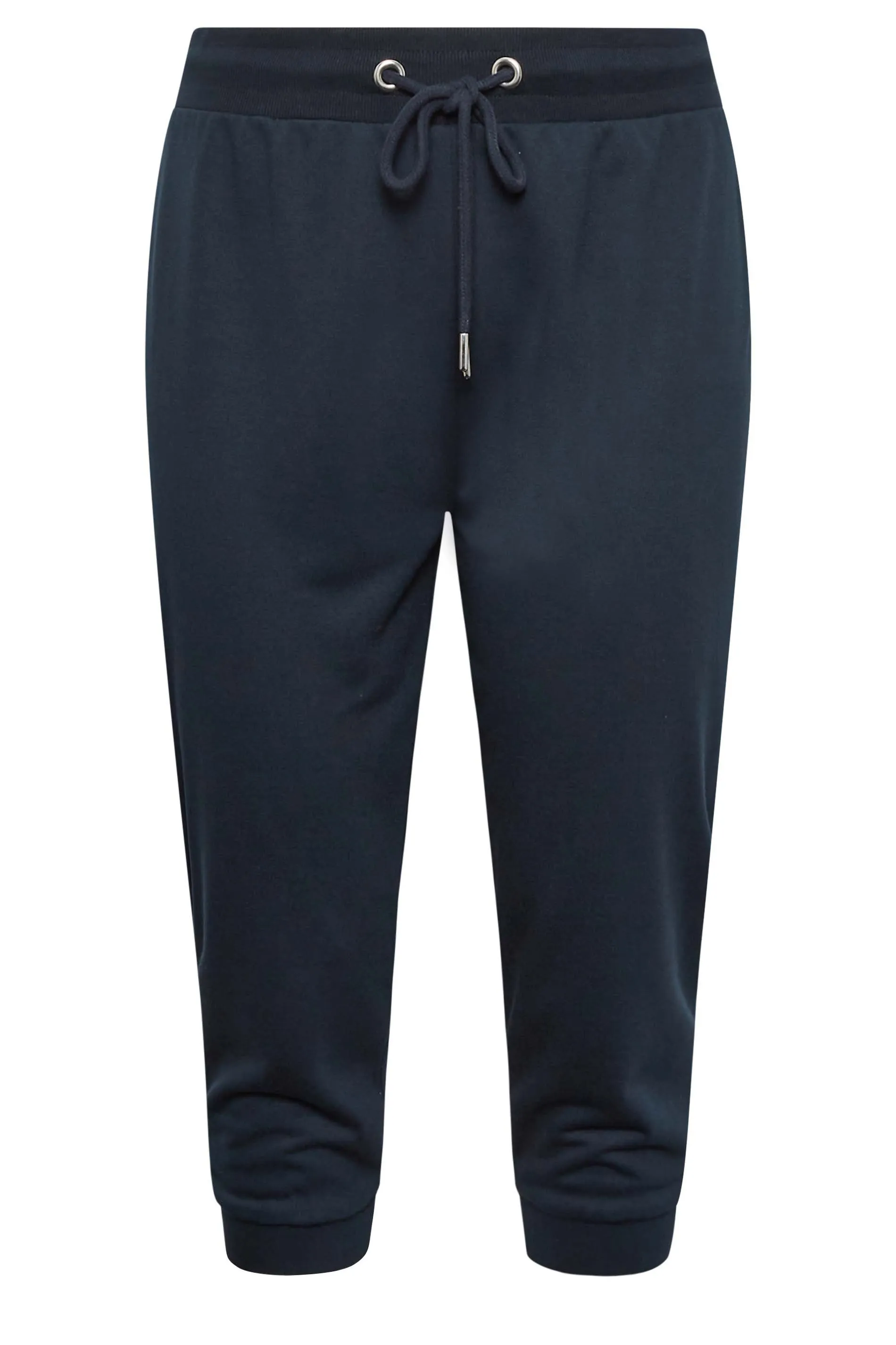 YOURS Curve Navy Blue Cropped Stretch Joggers