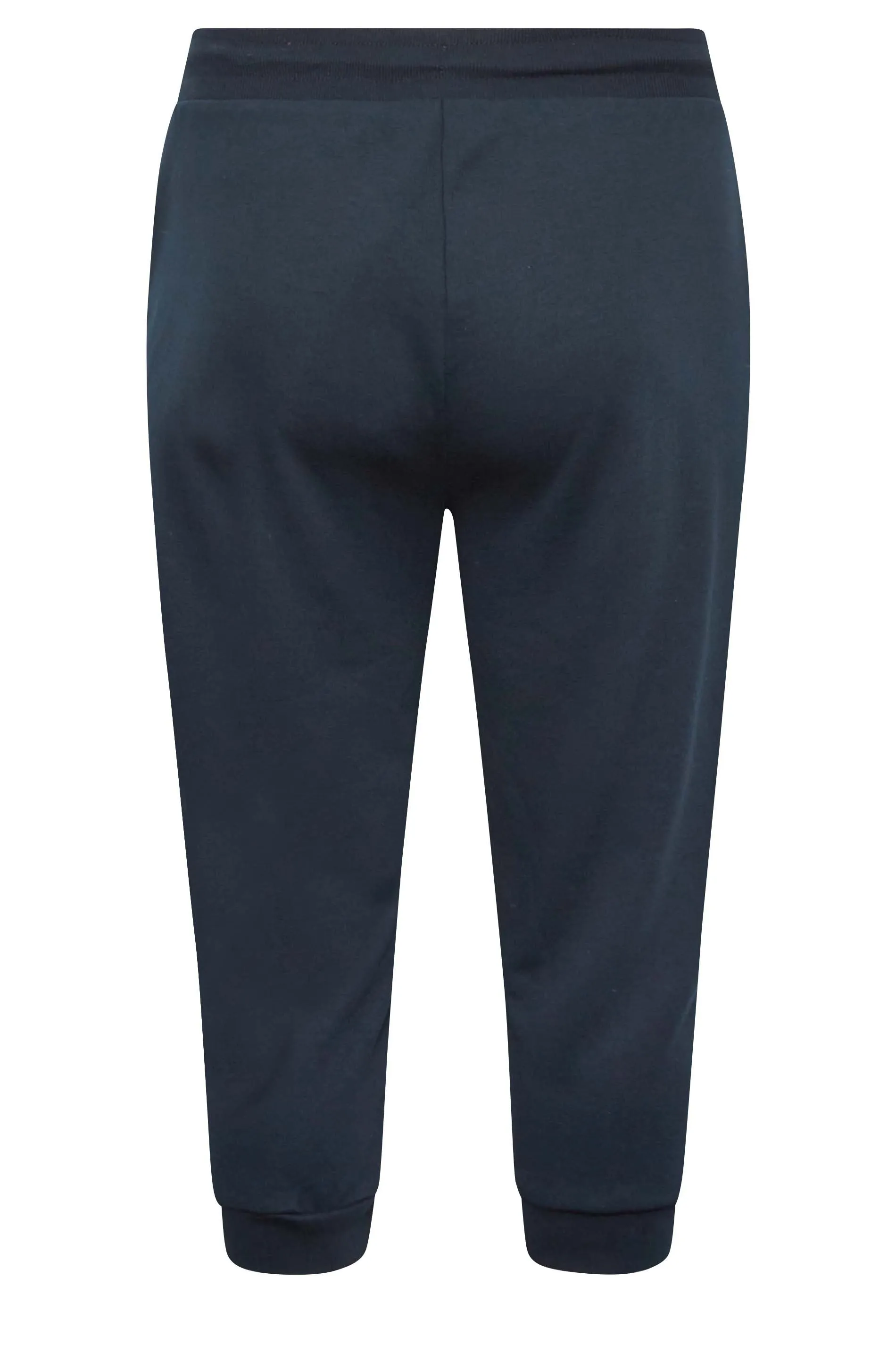 YOURS Curve Navy Blue Cropped Stretch Joggers